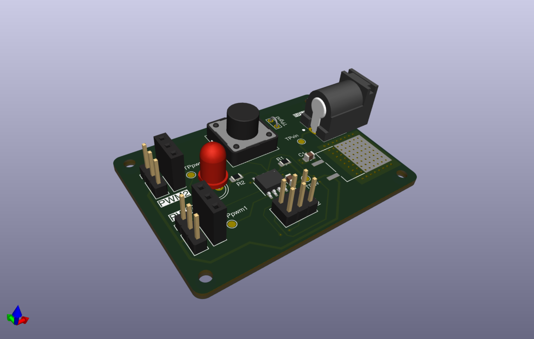 KiCad 3D render of the Servo Motor Calibrator